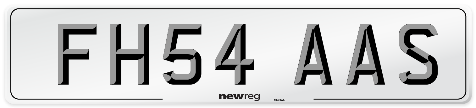 FH54 AAS Number Plate from New Reg